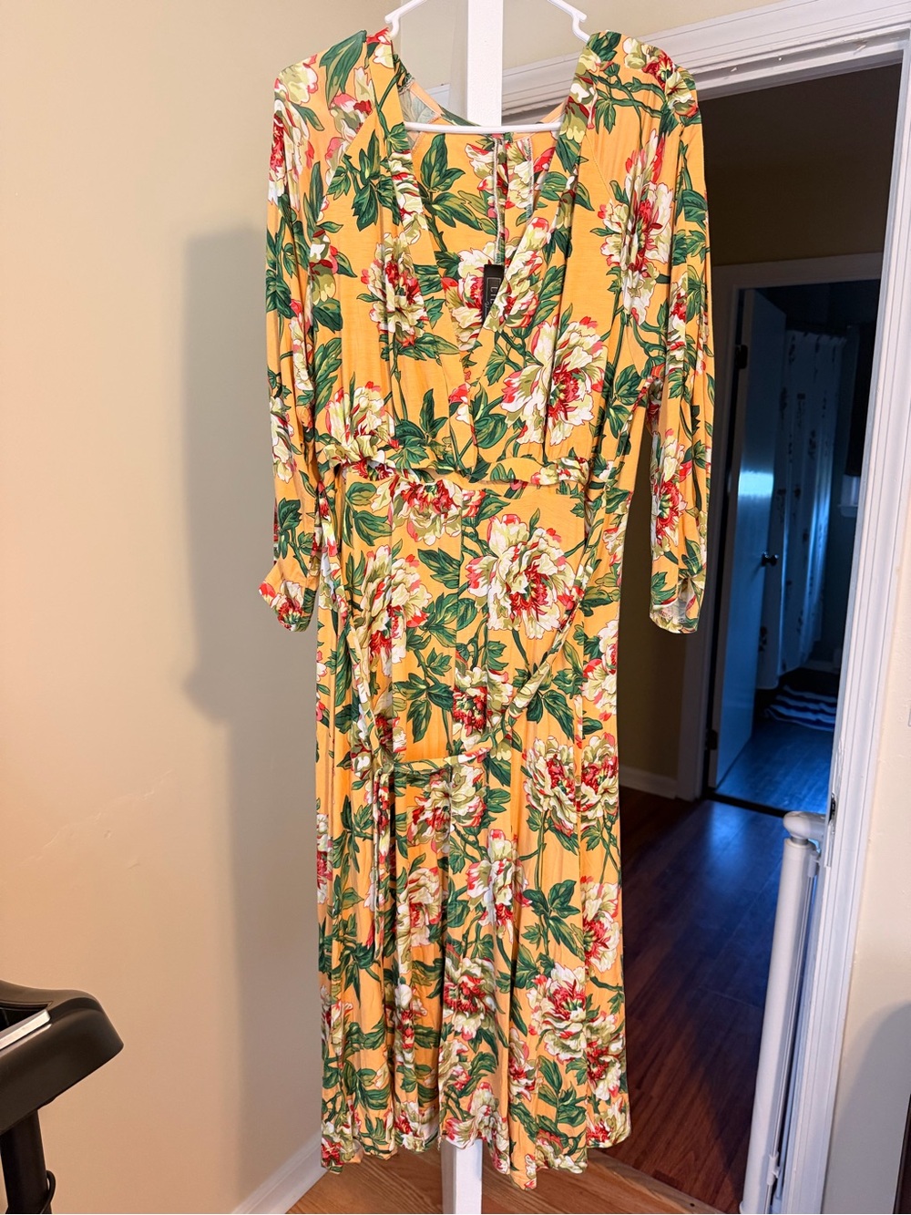 Lila Floral V-Neck Maternity & Delivery Gown